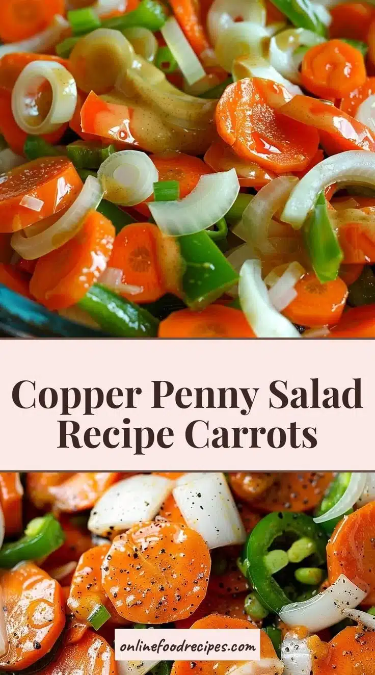 Copper Penny Salad 1 A vibrant bowl of Copper Penny Salad showcasing fresh vegetables and dressing