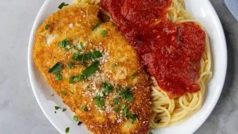 Delicious Crusted Chicken Romano, pan-fried or air-fried to perfection.