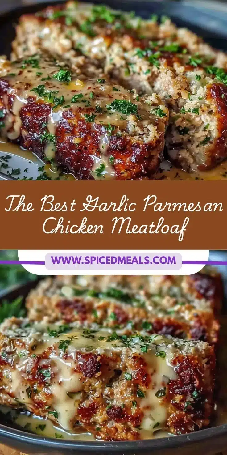 Garlic Parmesan Chicken Meatloaf served with sides