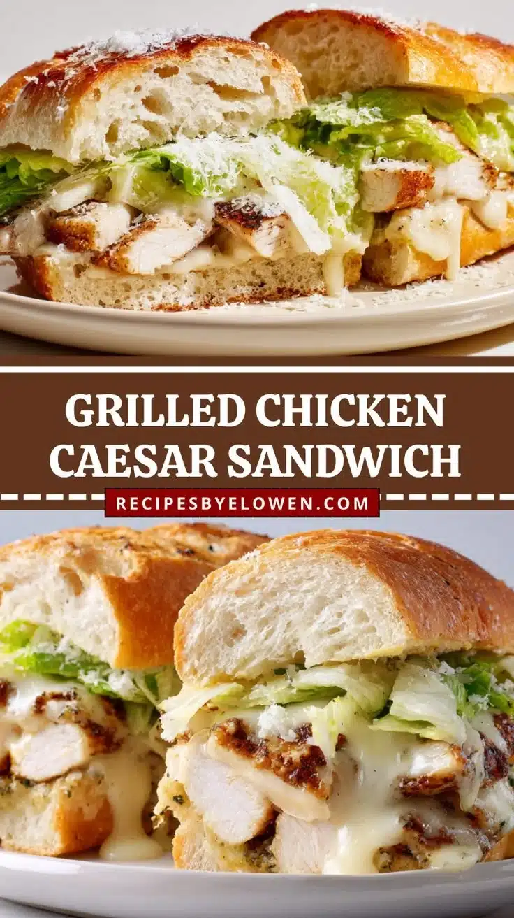 Grilled Chicken Caesar Sandwich 1 Grilled Chicken Caesar Sandwich with romaine lettuce and creamy dressing