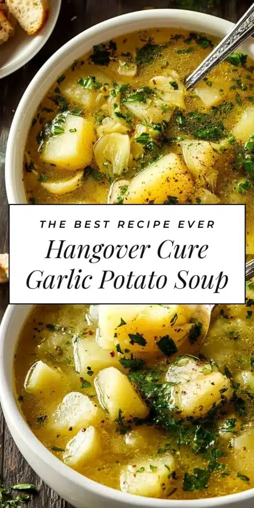 Bowl of Hangover Soup with fresh ingredients perfect for recovery