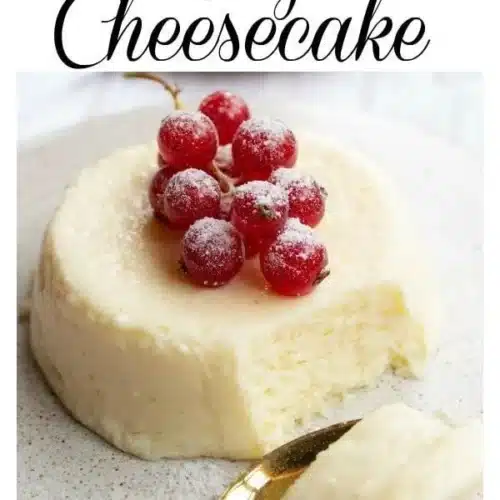 Keto Microwave Cheesecake 2 Delicious Keto Microwave Cheesecake topped with fresh berries.