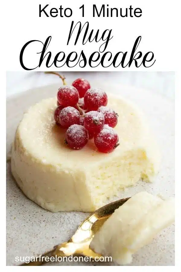 Delicious Keto Microwave Cheesecake topped with fresh berries.