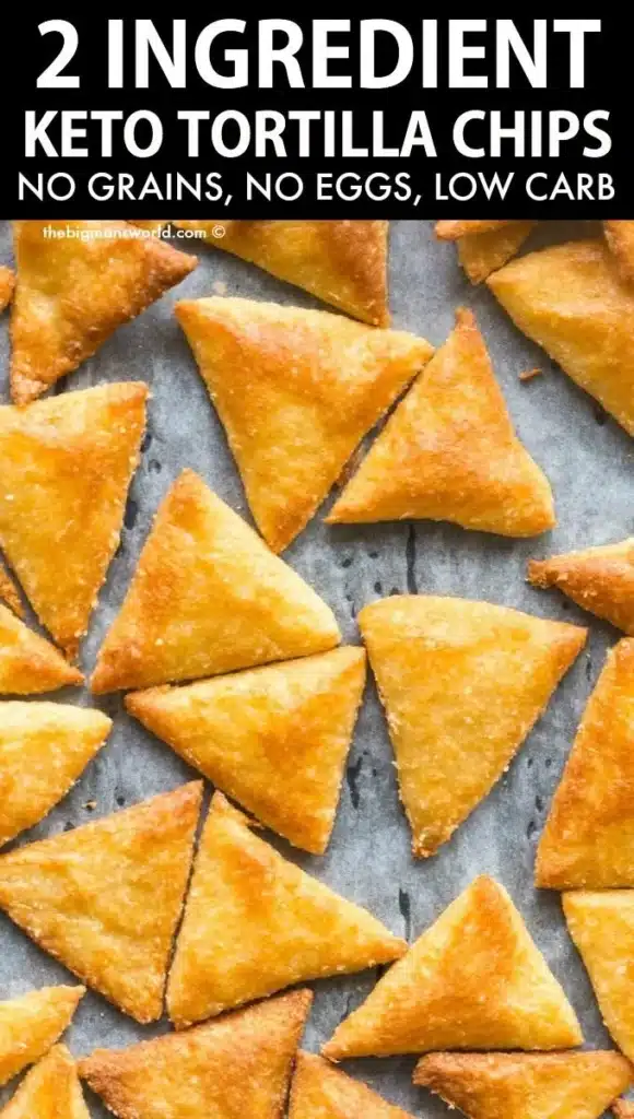 Bowl of homemade Keto Tortilla Chips served with salsa