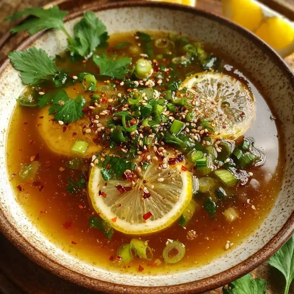 Miso-Ginger Lemon Detox Broth 1 Miso-Ginger Lemon Detox Broth in a bowl, healthy recipe for cleansing.