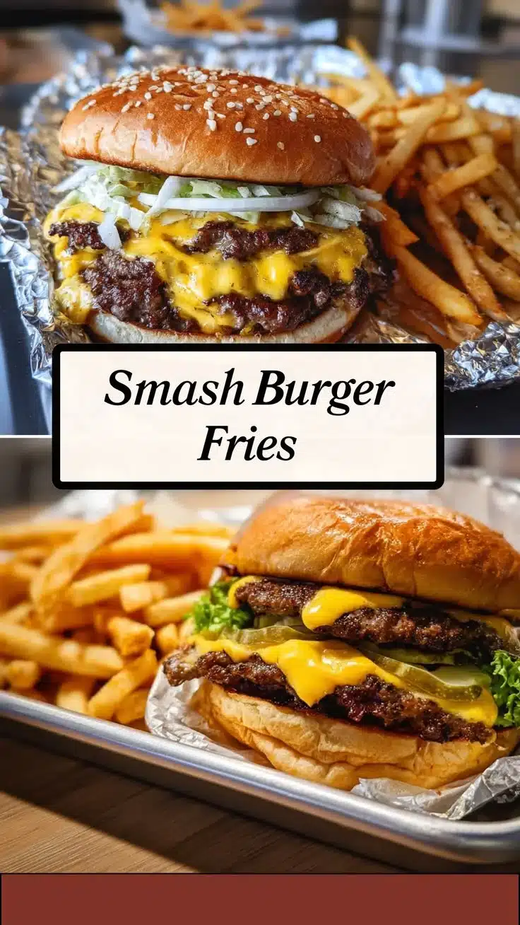 Smash Burger Fries 1 Crispy smash burger fries served with a juicy burger