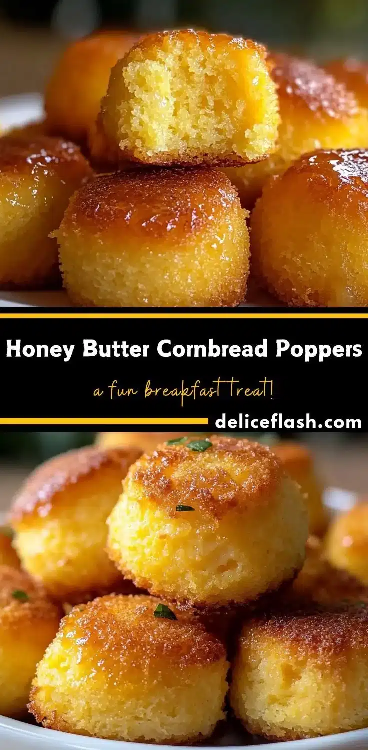 Southern-Style Honey Butter Cornbread Poppers 1 Southern honey butter cornbread poppers served in a rustic bowl