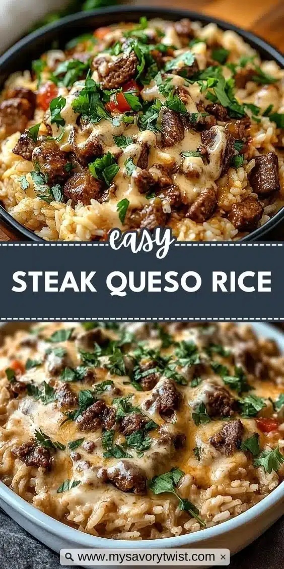 Steak Cheese Rice 1 Delicious Steak Cheese Rice dish with flavorful ingredients served in a bowl.