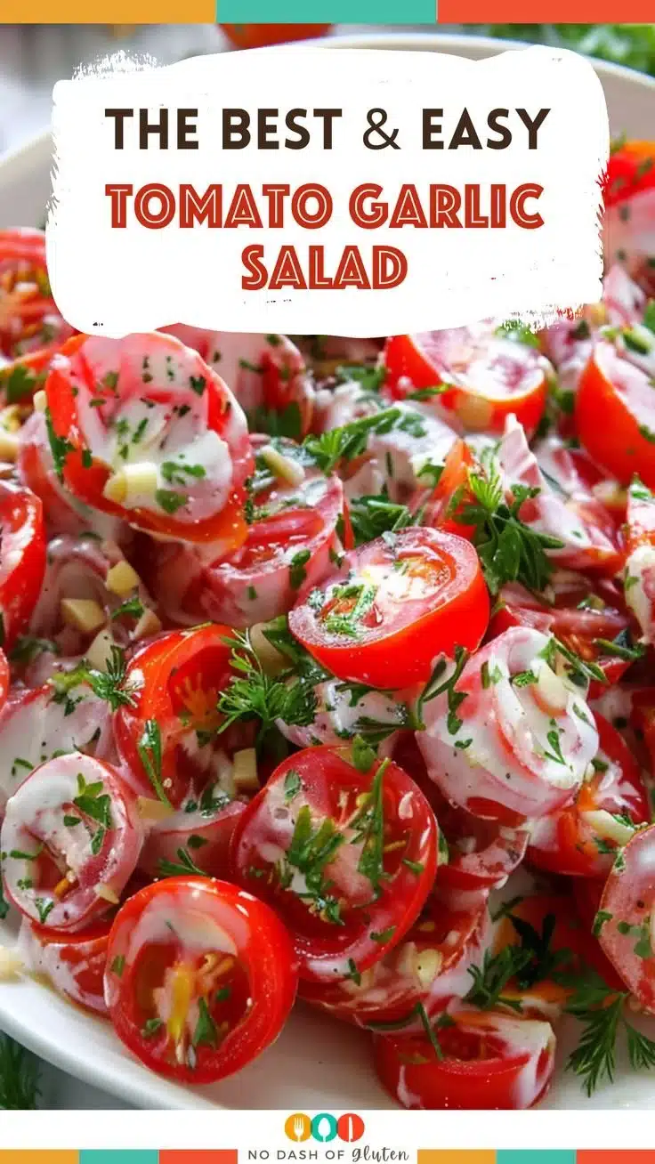 Tomato Garlic Salad 1 Fresh Tomato Garlic Salad with vibrant tomatoes and aromatic garlic