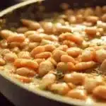 Plate of Vegetarian Piccata made with Cannellini Beans.