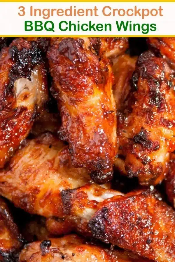 Crockpot BBQ chicken wings with three simple ingredients