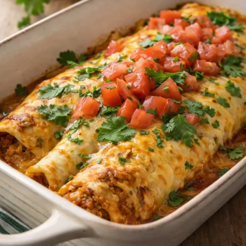 Enchiladas savoureuses aux tomates et coriandre