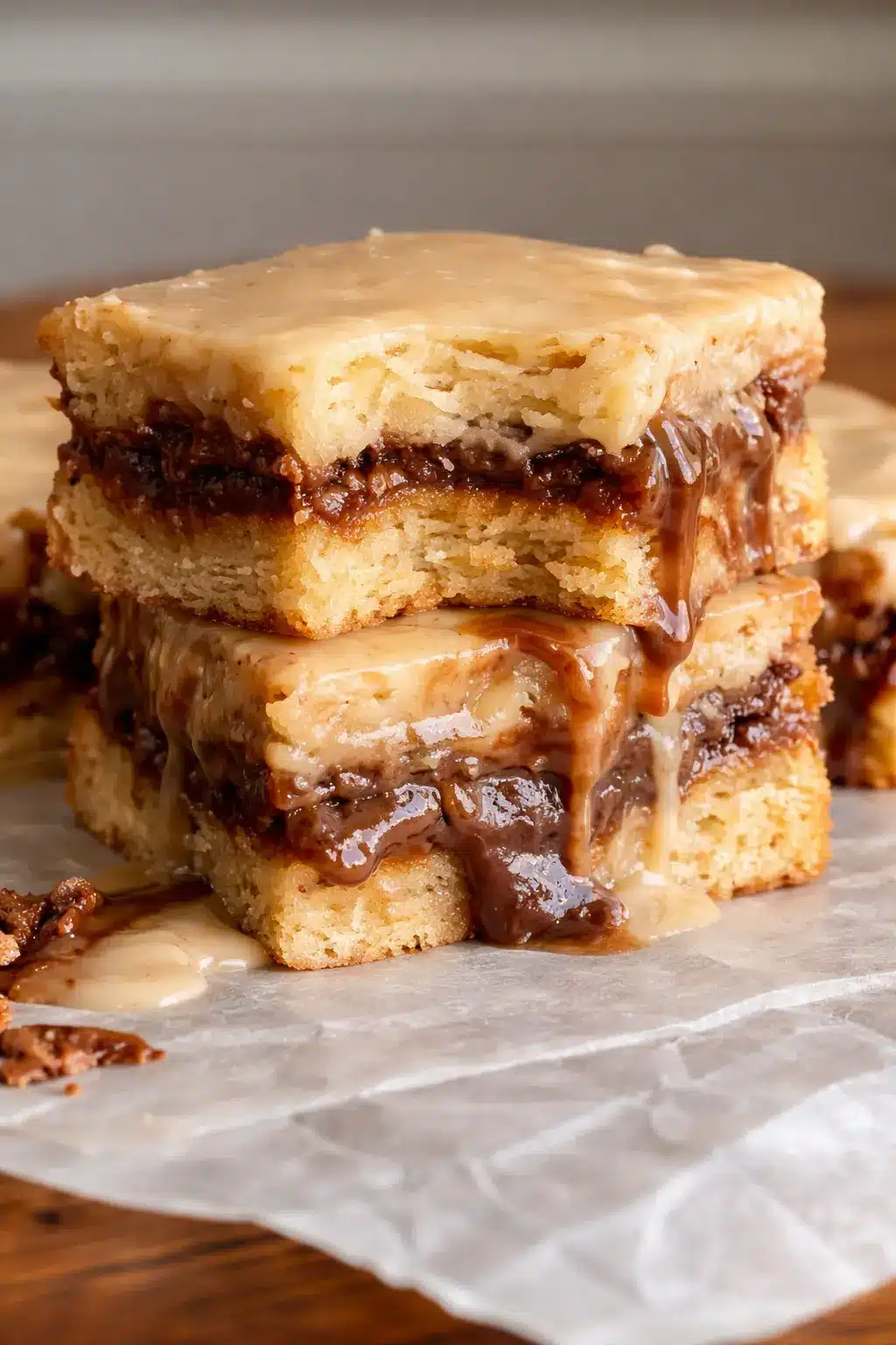 Salted Caramel Brown Sugar Pop Tart Cookie Bars with Easy Cinnamon Glaze 2