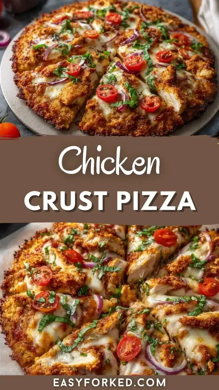 Delicious Chicken Crust Pizza with fresh toppings