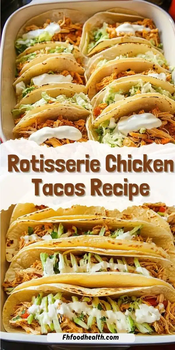 Delicious easy rotisserie chicken tacos topped with fresh ingredients