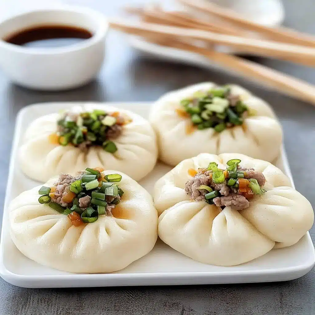 Gluten free bao - steamed Chinese meat buns filled with savory ingredients.