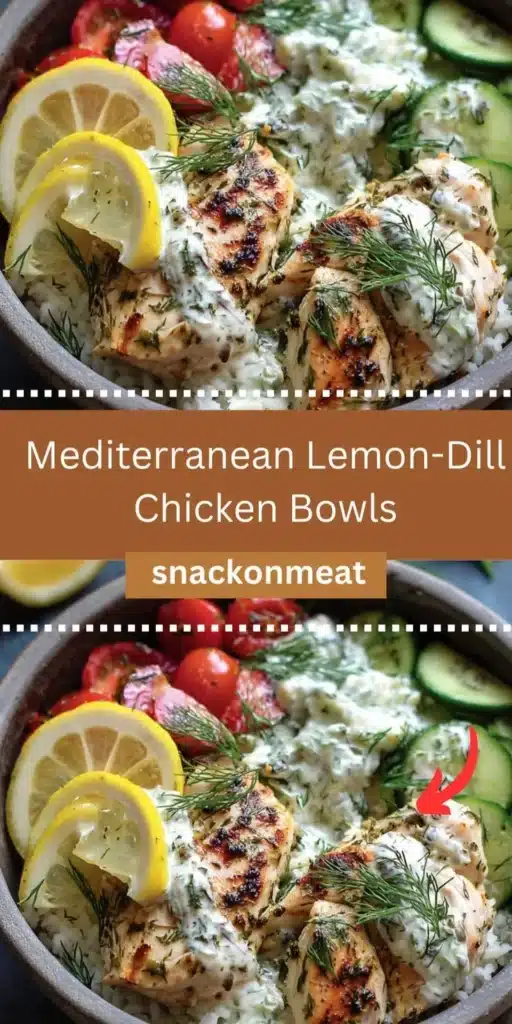 Delicious Greek Chicken Bowls with fresh vegetables and Mediterranean flavors