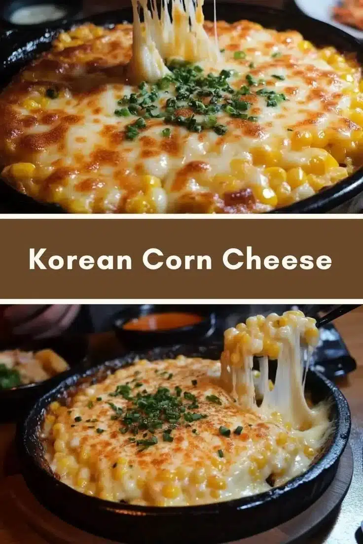 Delicious Korean Corn Cheese served in a bowl with melted cheese and sweet corn