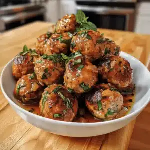 Delicious pork meatballs with apple and sage for a comforting dish