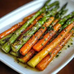 Healthy roasted asparagus and carrots recipe