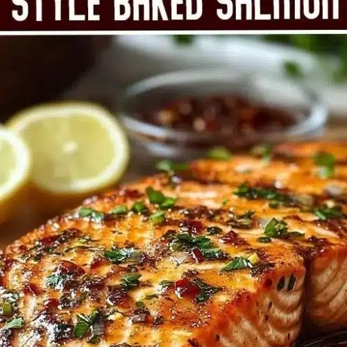 Texas Roadhouse style baked salmon with herbs and spices