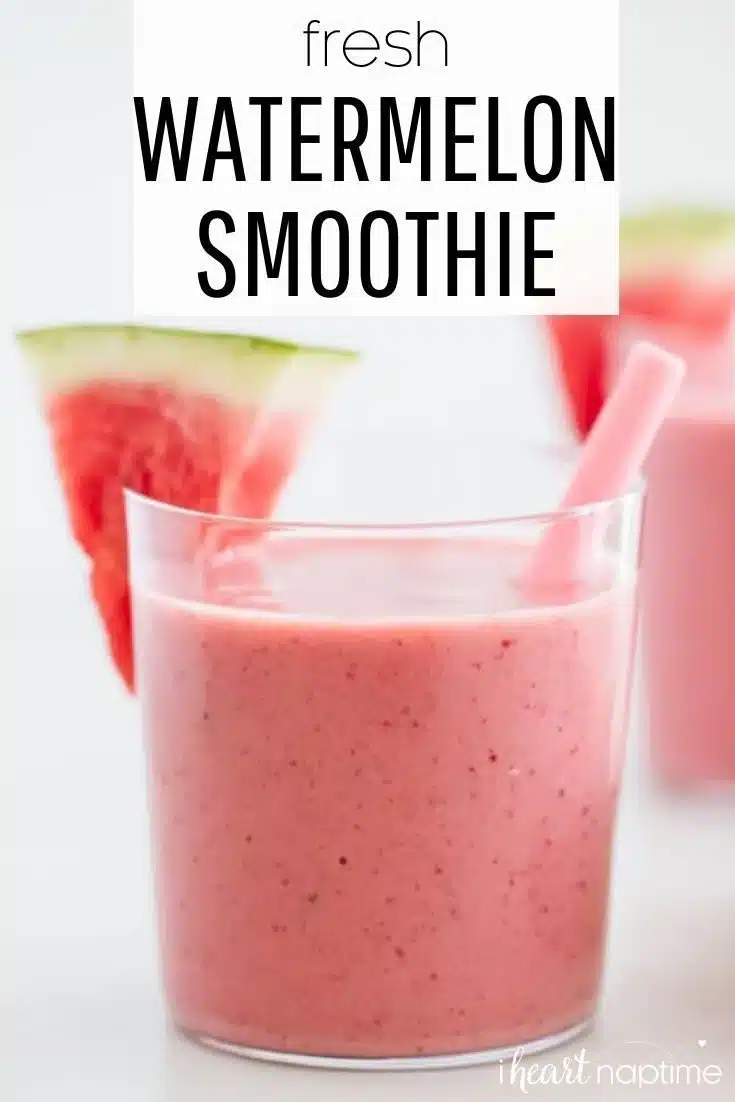 Refreshing watermelon smoothie in a glass with mint garnish