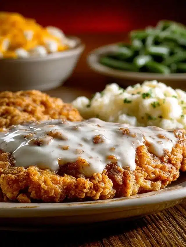Delicious Country Fried Chicken served with sides at Texas Roadhouse