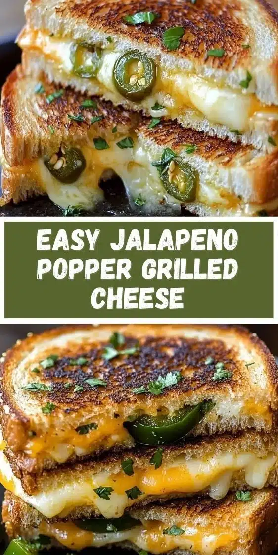 Delicious jalapeno popper grilled cheese sandwich with melted cheese and jalapenos