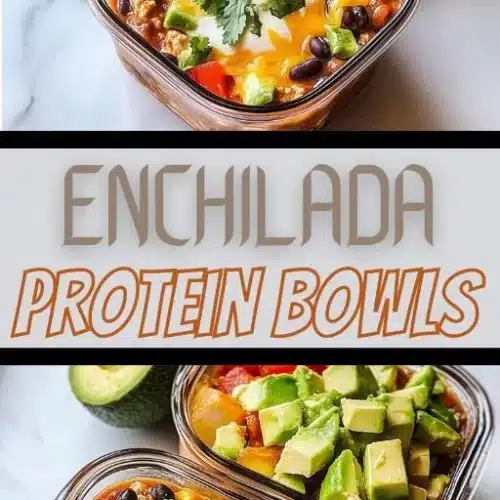 High-protein chicken enchilada bowl with cottage cheese and toppings