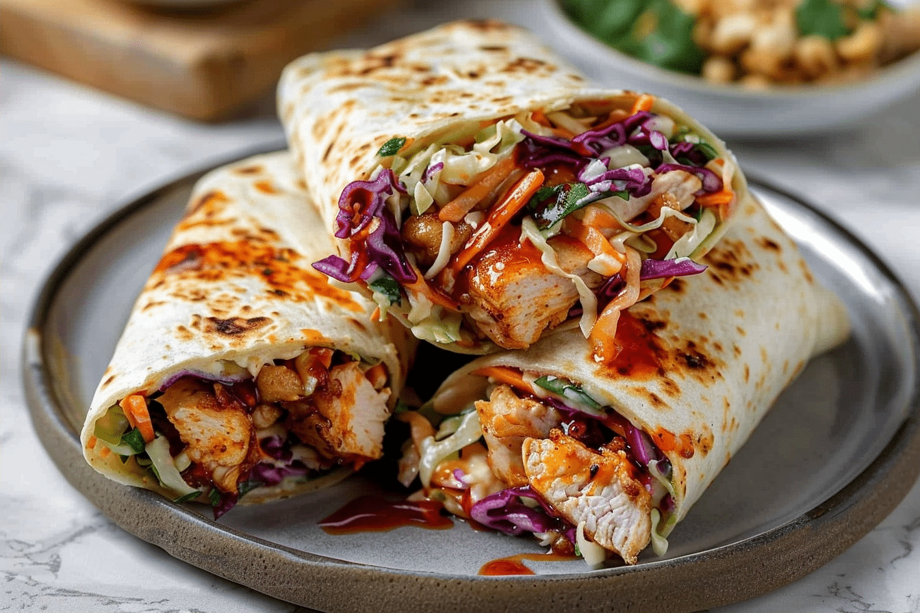 BBQ Chicken Coleslaw Wraps: Easy Crunchy Lunch Recipe