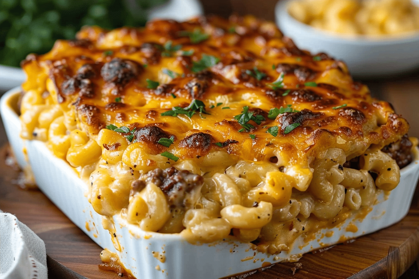 Mac and Cheese Meatloaf Casserole | Easy Comfort Food Dinner