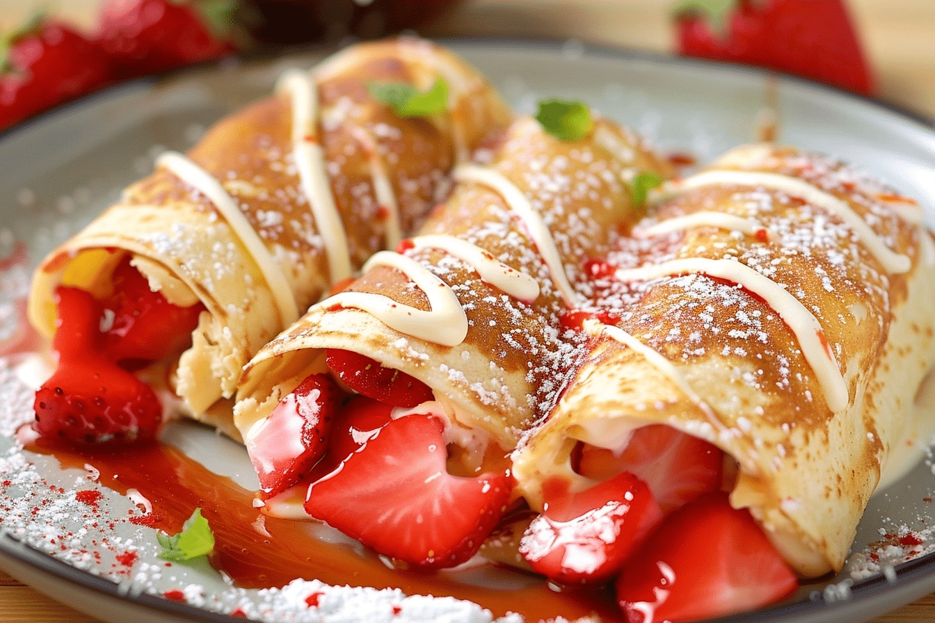 Strawberry Pie Enchiladas | Easy Creamy Dessert Recipe