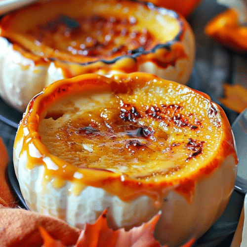 Pumpkin Crème Brûlée in Mini Pumpkins | Elegant Fall Dessert