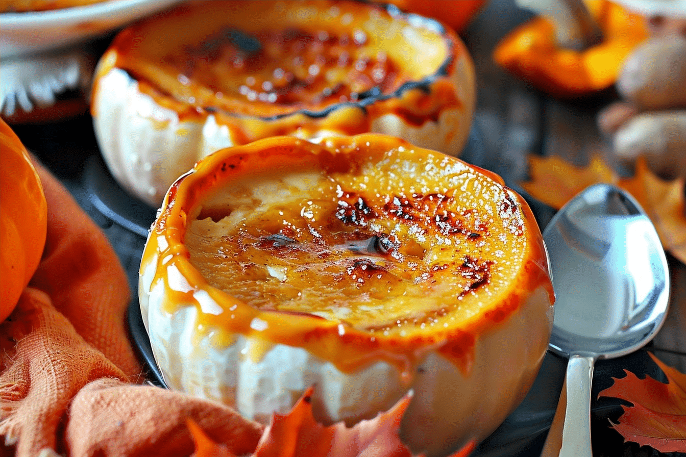 Pumpkin Crème Brûlée in Mini Pumpkins | Elegant Fall Dessert