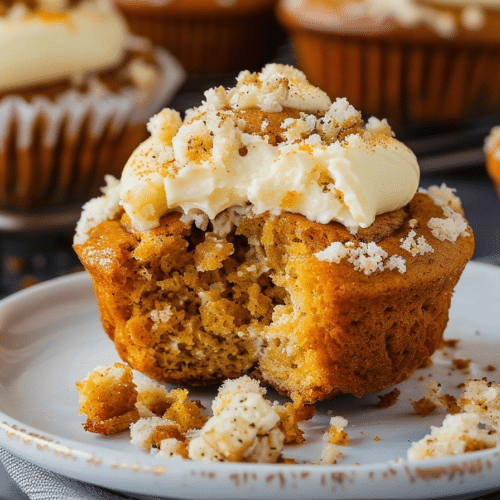 Moist Pumpkin Cream Cheese Muffins | Homemade Fall Recipe