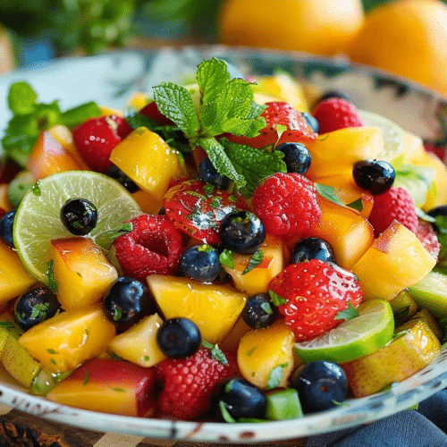 Easy Fruit Salad with Honey Lime Dressing | Summer Recipe