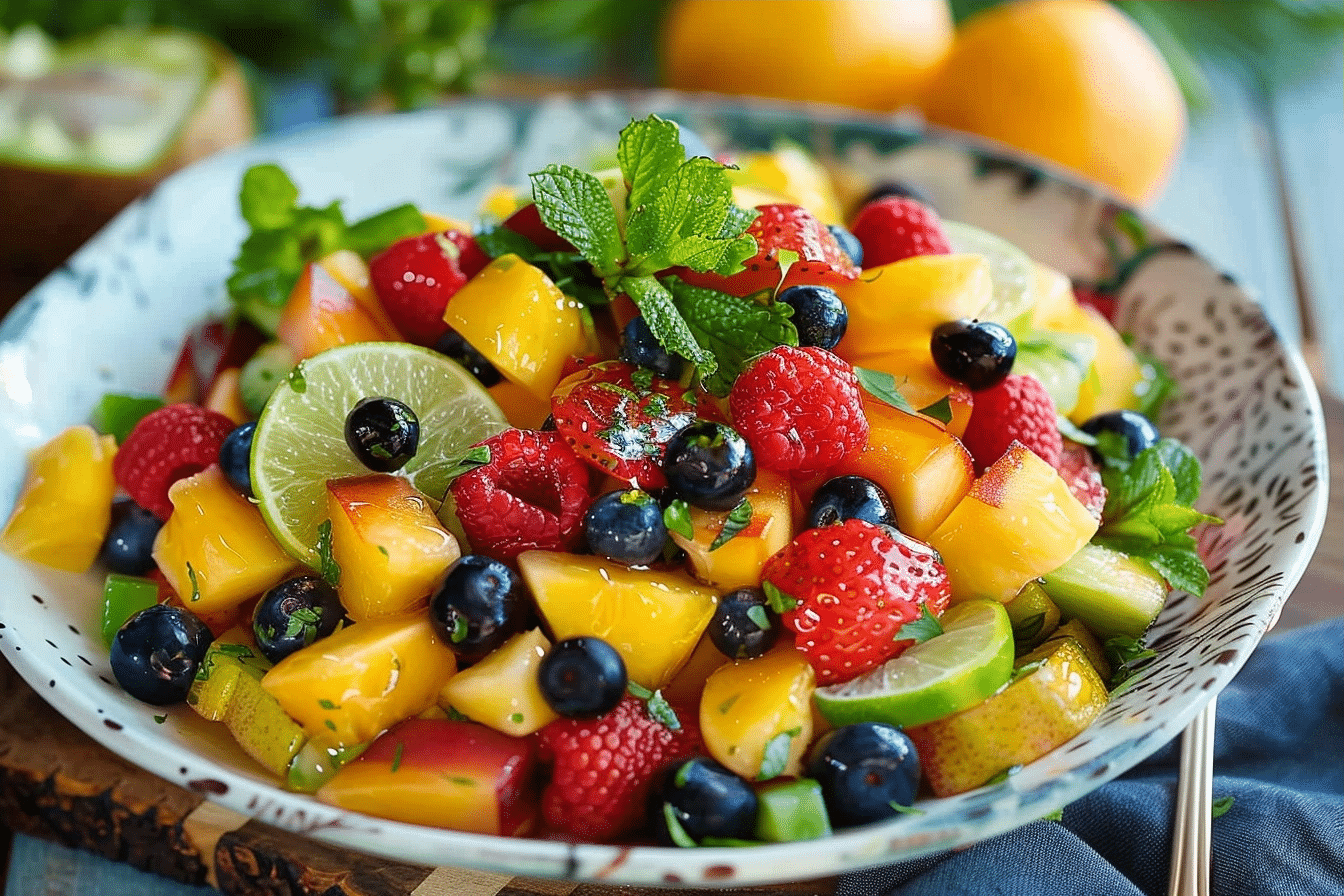 Easy Fruit Salad with Honey Lime Dressing | Summer Recipe