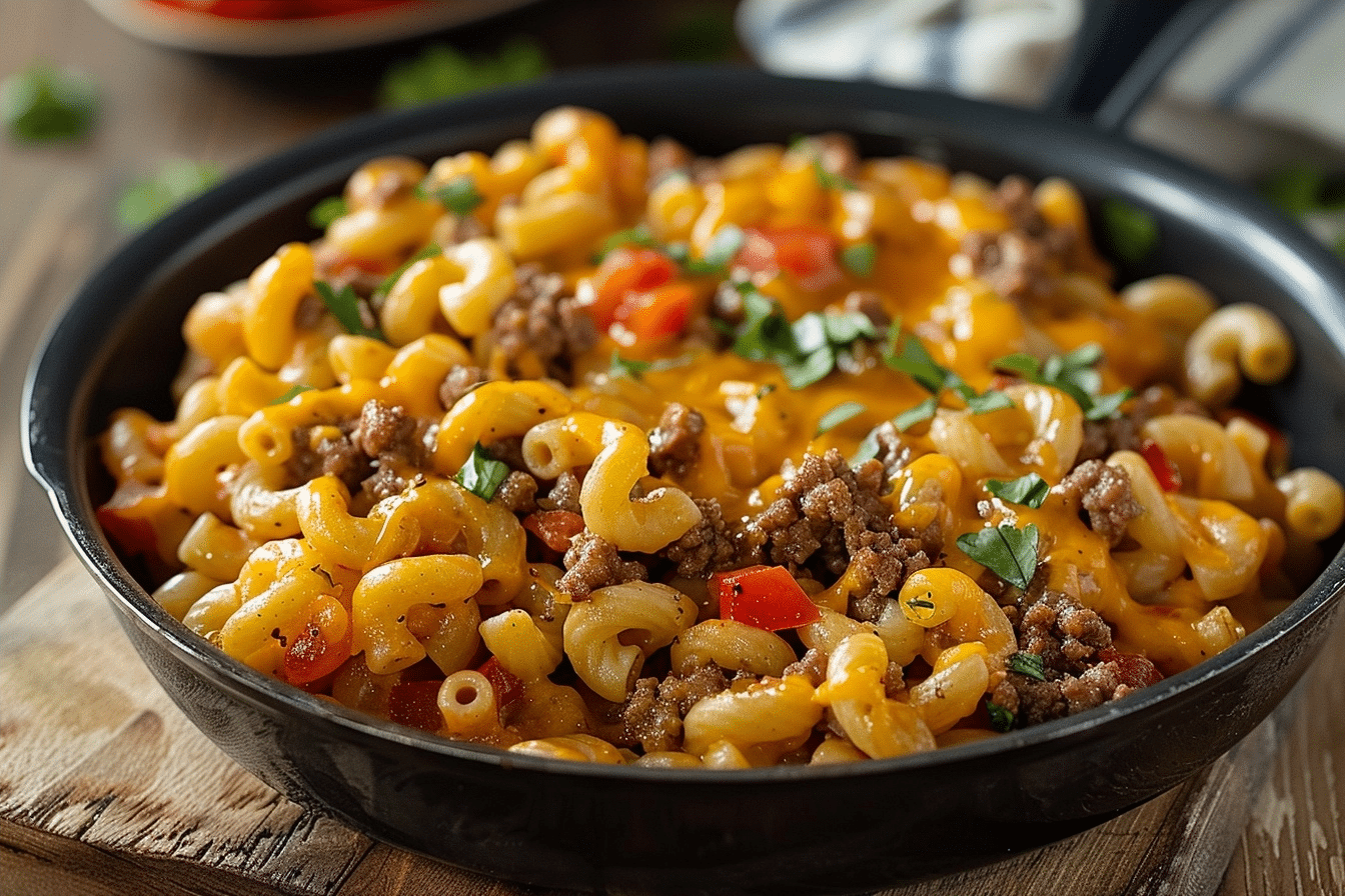 One Pan Cheeseburger Macaroni | Easy Comfort Food Dinner