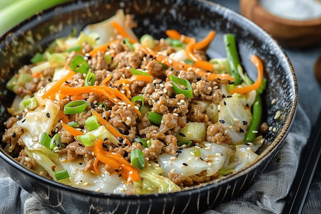 Egg Roll in a Bowl | Easy Low Carb Ground Beef Dinner