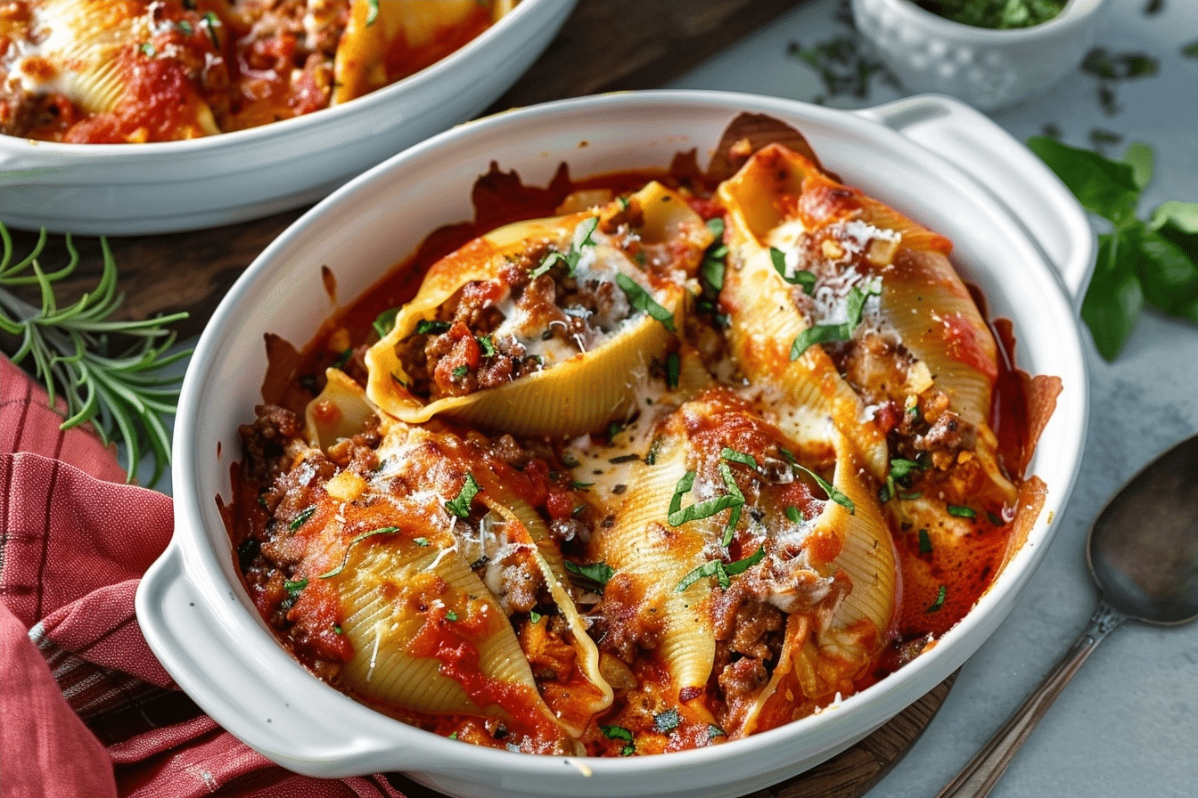 Cheesy Beef and Ricotta Stuffed Shells | Easy Dinner