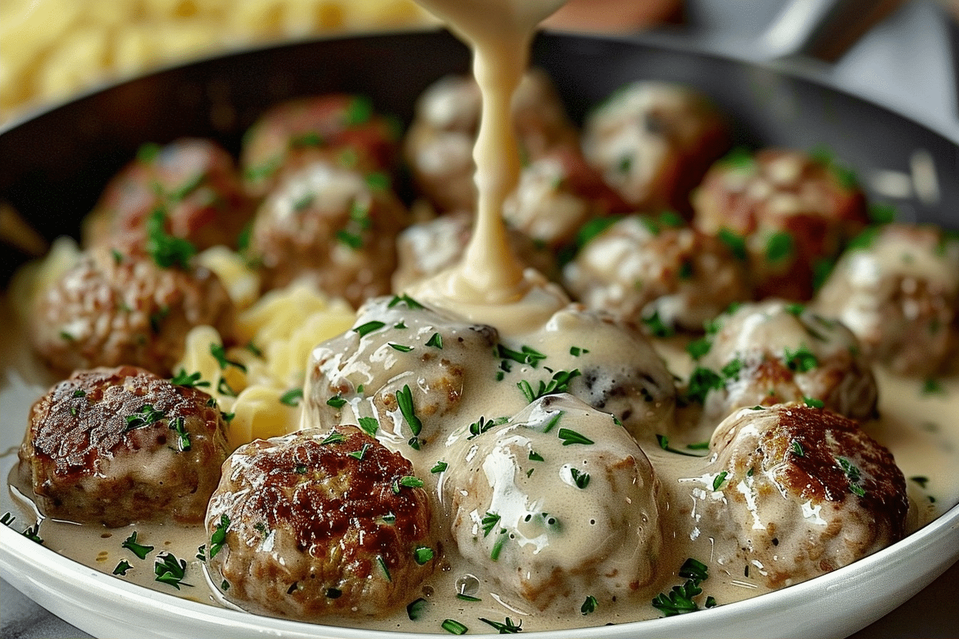 Swedish Meatballs with Creamy Mushroom Sauce - Easy Comfort 2 image 1779494226534