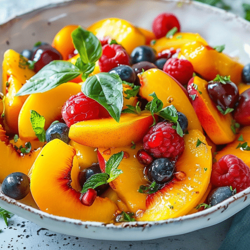 Summer Peach Fruit Salad | Fresh Juicy Easy Summer Recipe
