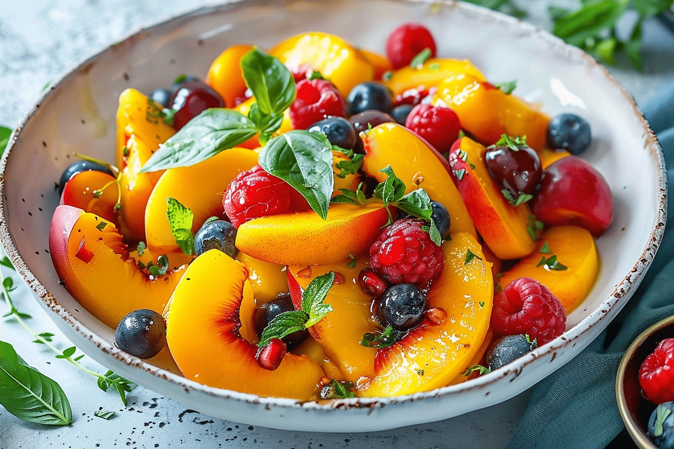 Summer Peach Fruit Salad | Fresh Juicy Easy Summer Recipe