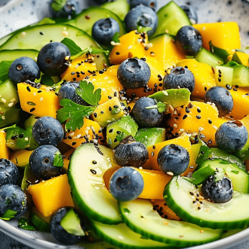 Mango Cucumber Salad with Blueberries & Avocado | Fresh Summer Recipe
