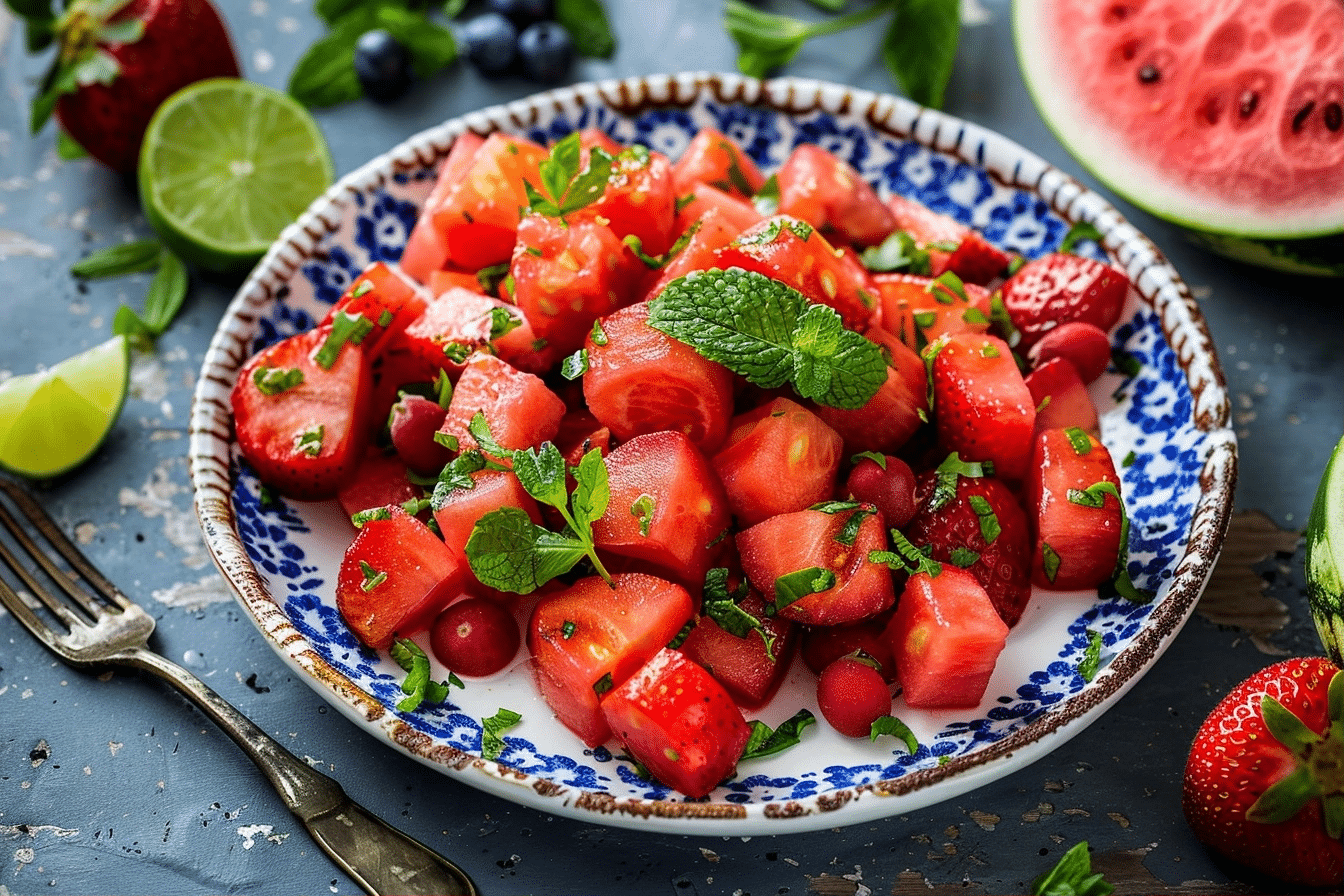 Keto Watermelon Fruit Salad | Easy Lime Mint Summer Recipe