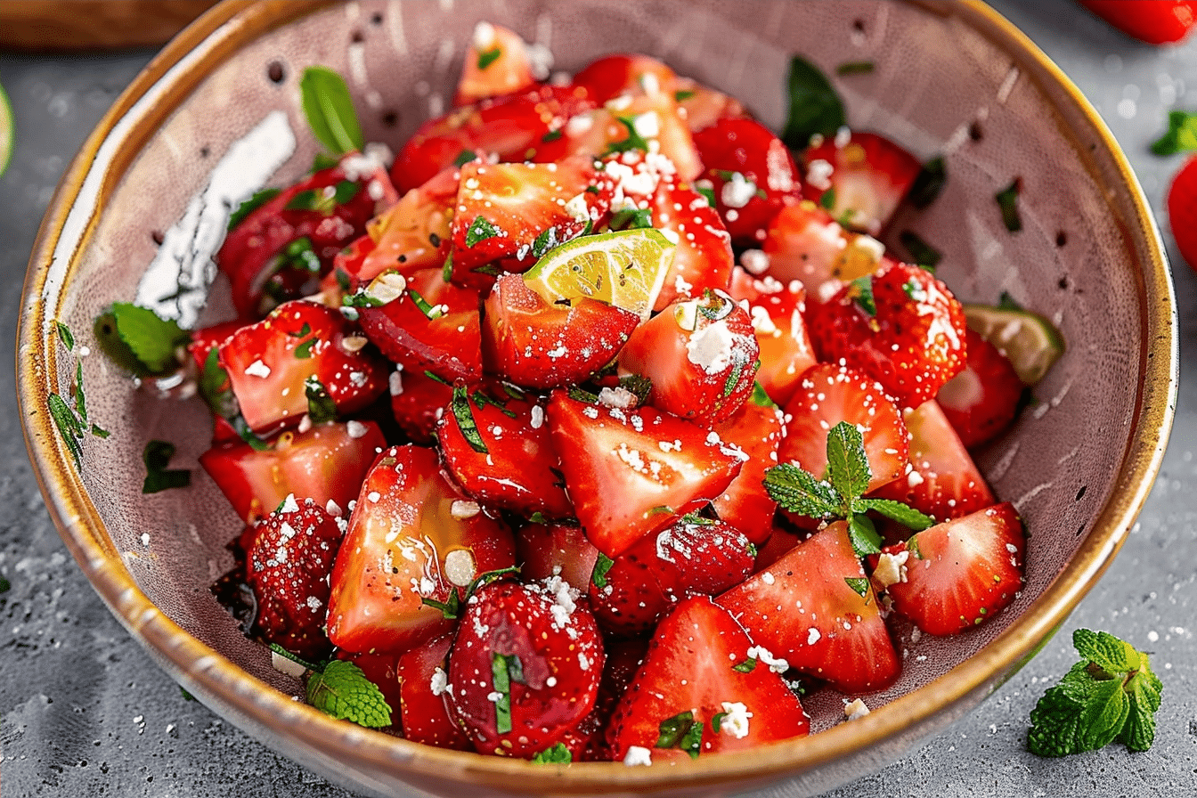 Strawberry Watermelon Salad with Honey Lime Vinaigrette