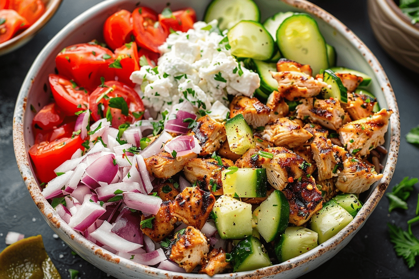 Chicken Gyro Bowls: Easy Mediterranean Meal Bowl Recipe