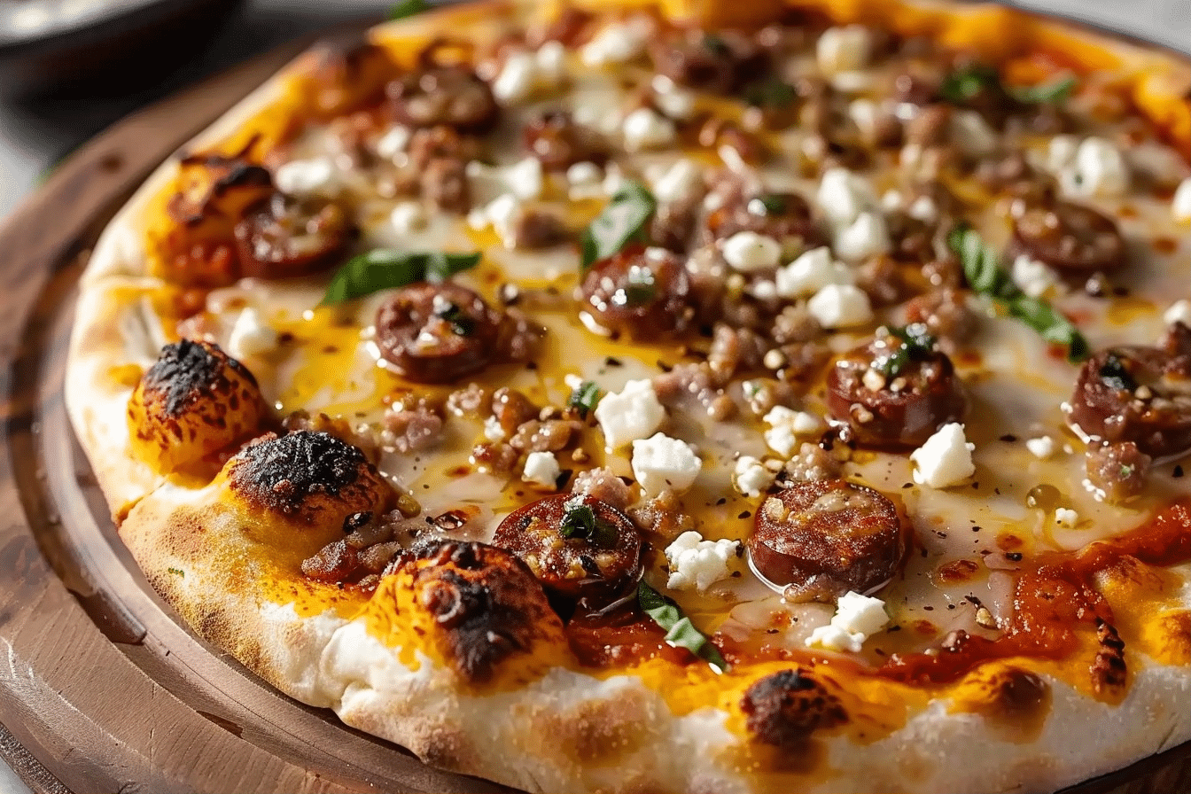 Hot Sausage, Feta & Honey Pizza – A Sweet & Spicy Twist