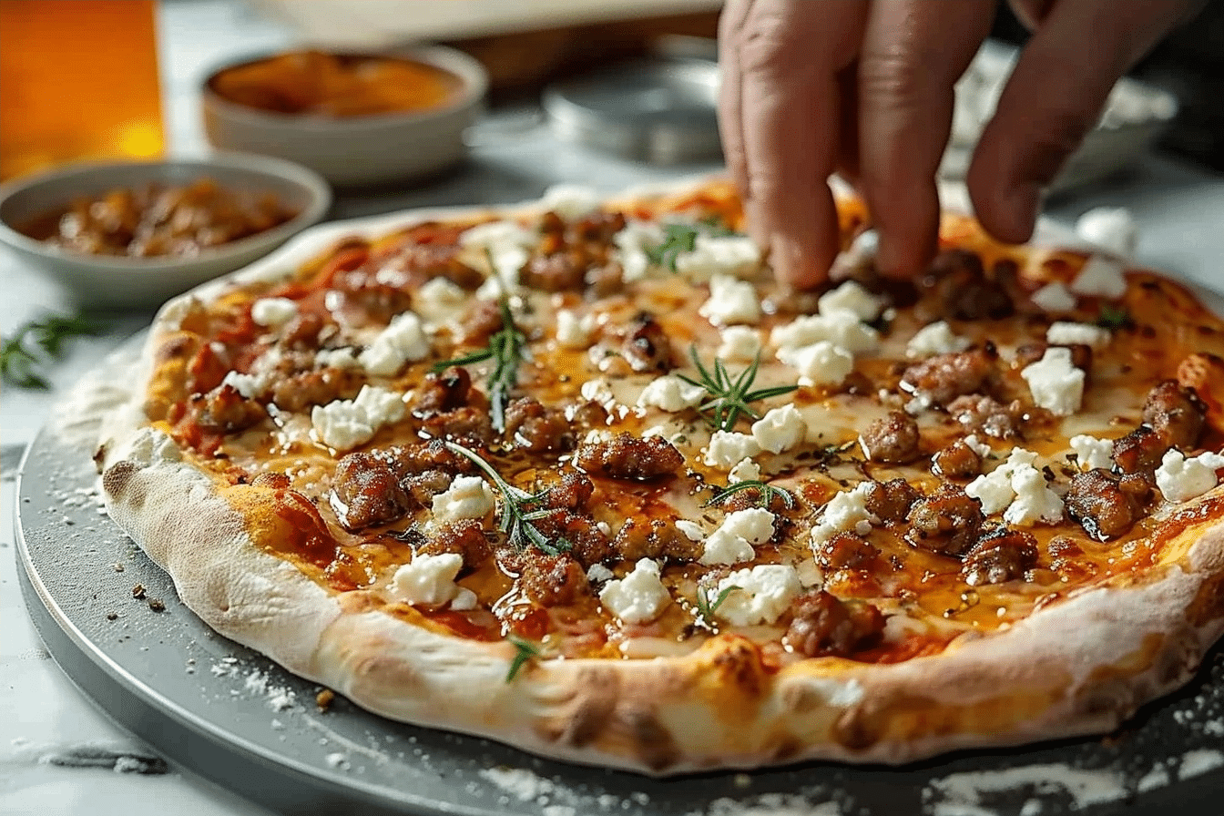 Hot Sausage, Feta & Honey Pizza – A Sweet & Spicy Twist 2 image 1779817729759