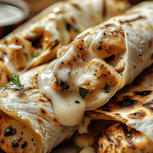 Ooey-Gooey Cheesy Garlic Chicken Wraps - Quick Dinner 3 Ooey-Gooey Cheesy Garlic Chicken Wraps - Quick Dinner